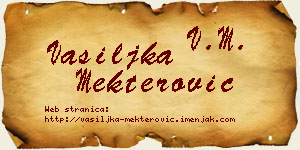 Vasiljka Mekterović vizit kartica